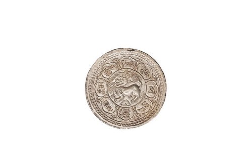 1909年西藏大狮子图壹两银币一枚