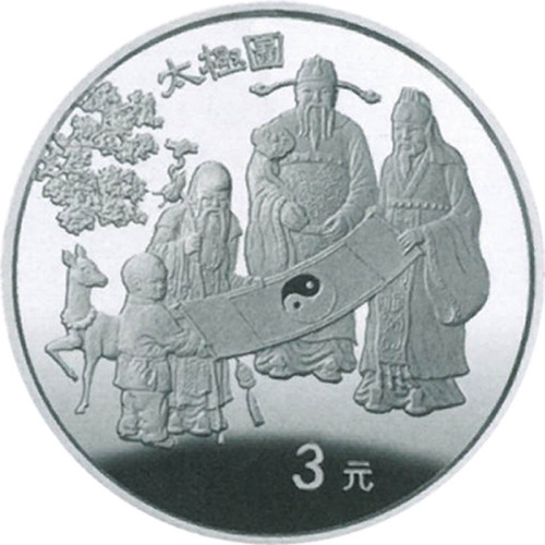 1995中国古代科技发明发现第二组3元纪念银币，共计十枚