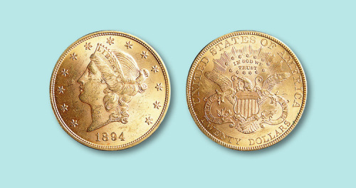 1894年美国金币20元一枚