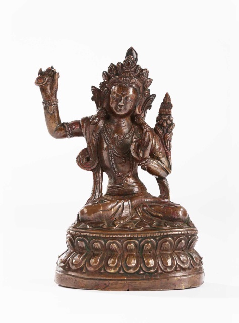 装裱形式：西藏藏东 19世纪文殊菩萨