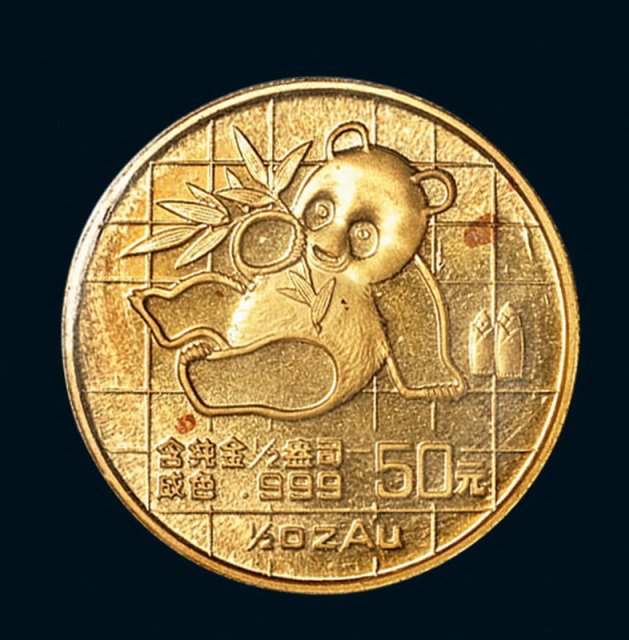 1989年熊猫1/2盎司金币一枚