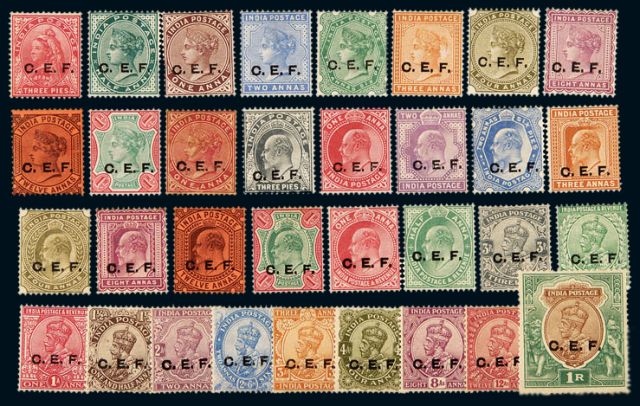 ★★1900-1921年英国远征军邮票三十三枚全套