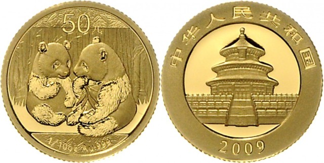 2009年熊猫纪念金币1/10盎司 完未流通