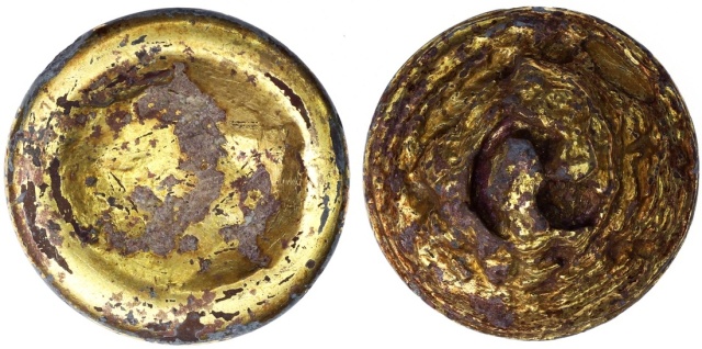 西汉铜鎏金铜饼 美品