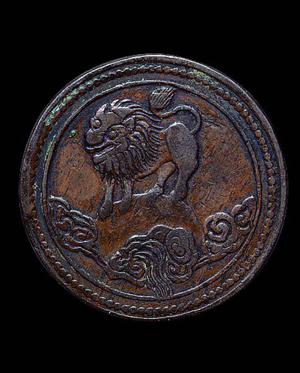 民国元年四川省造狮子图五文铜币一枚