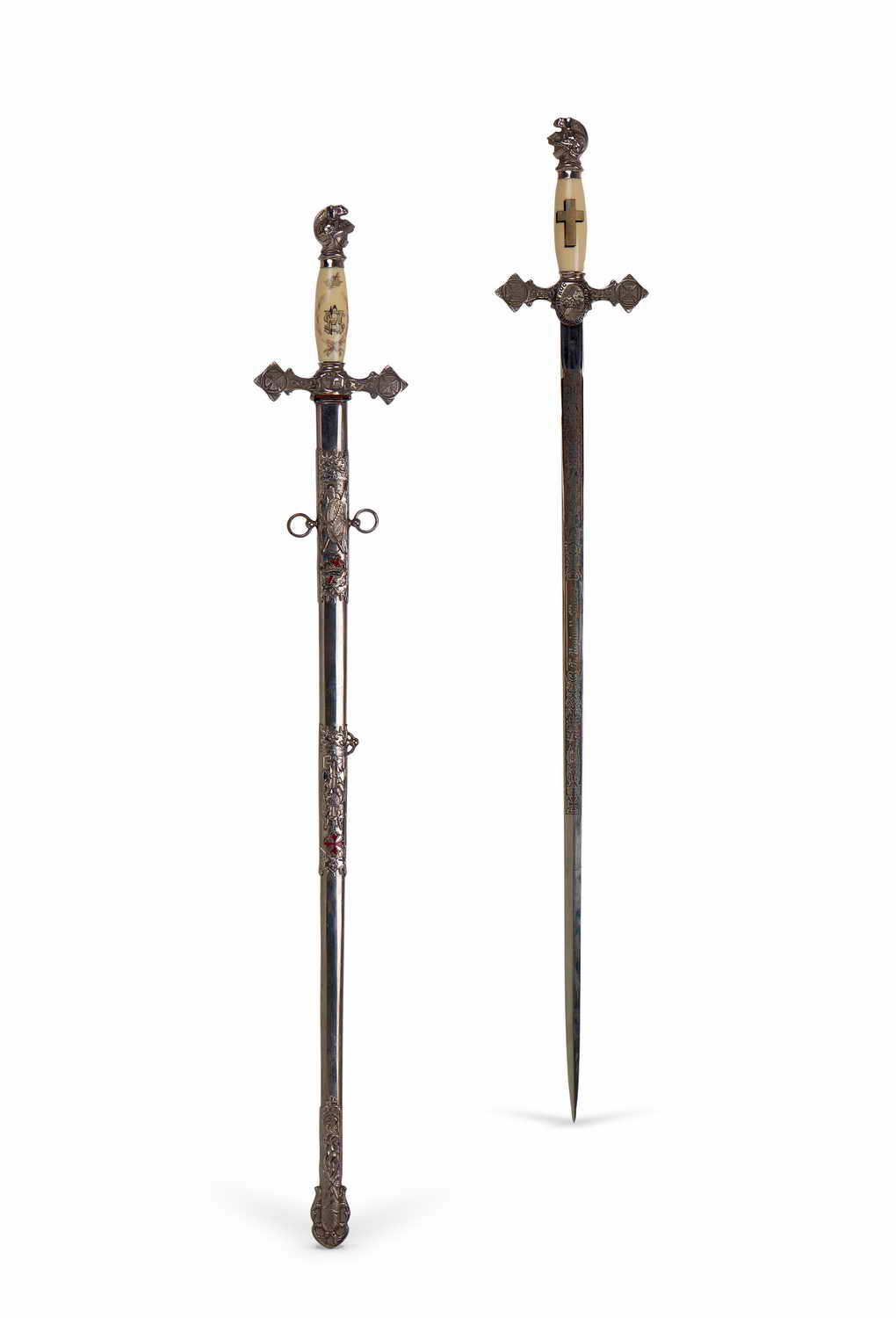 19世纪 鎏银刻花偑剑