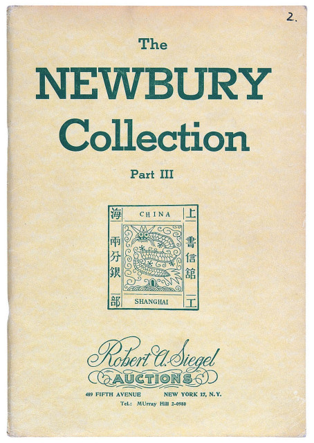 L 1962年美国纽约Robert A. Siegel公司举办纽伯利(Saul Newbury)华邮专集拍卖目录
