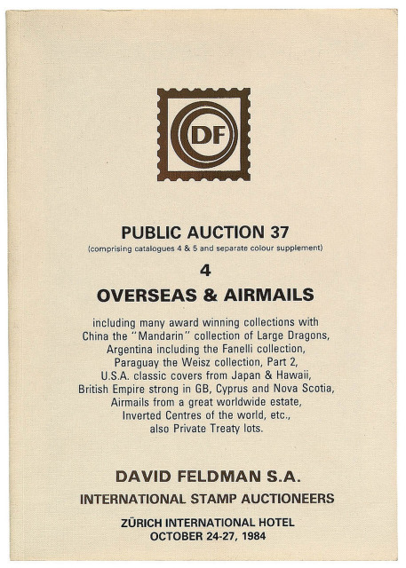 L 1984年瑞士David Feldman公司举办莫奇(Dr. Marcello Mochi)领士“Mandarin”珍藏之大龙专集拍卖目录