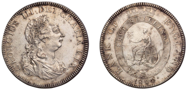 1804年英格兰银行乔治三世五先令银币一枚