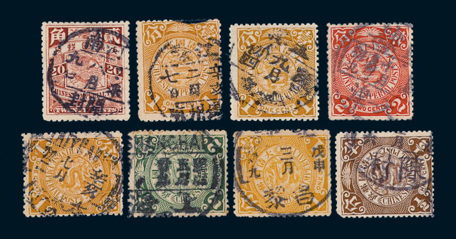 ○1901-1910年伦敦版蟠龙邮票一组一百二十余枚