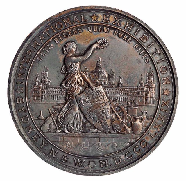 1879年澳大利亚悉尼世博会官方颁发参展金牌奖章一枚