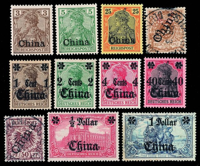 ★○1889-1917年德国、英国、意大利、日本、俄国在华邮局发行及加盖改值邮票近二百枚