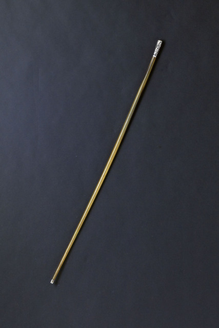  十九世纪 犀角镶银柄文明杖