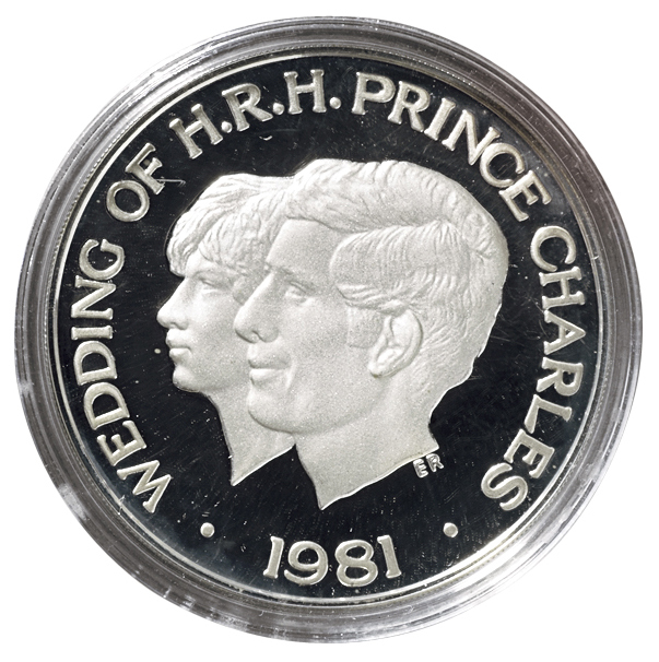 1981年西萨摩亚查尔斯王子婚礼纪念银币一枚