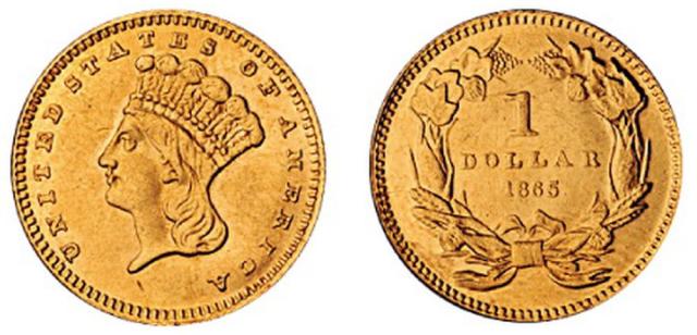 1865年美国1元金币