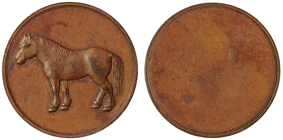 天津造币厂五文型马钱红铜单面样币