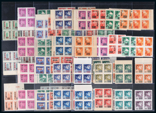 1950-1951年改值邮票四方连78件