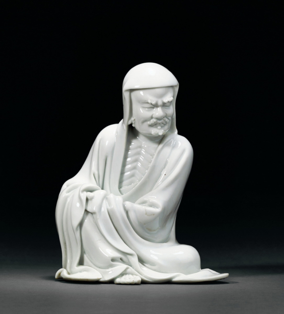 清 德化窑白瓷达摩坐像