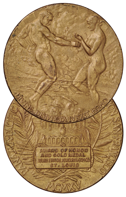 1915年首届巴拿马太平洋万国博览会金奖（铜鎏金）奖牌