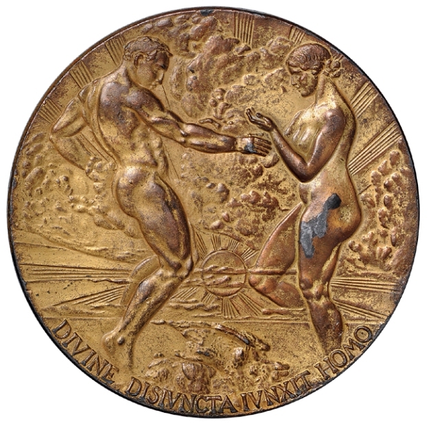 1915年首届巴拿马太平洋万国博览会金奖铜鎏金奖牌