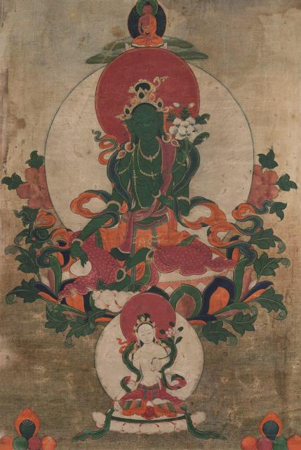 清中期（19世纪） 绿度母唐卡