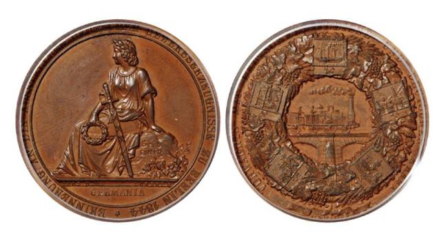 1844年德国工业博览会纪念铜章/PCGS SP63