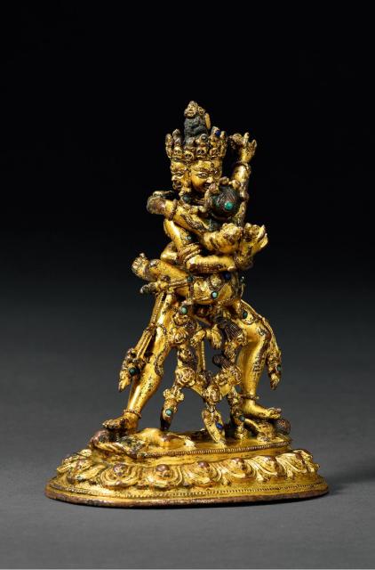 明早中期（十五世纪至十六世纪前半） 铜鎏金上乐金刚