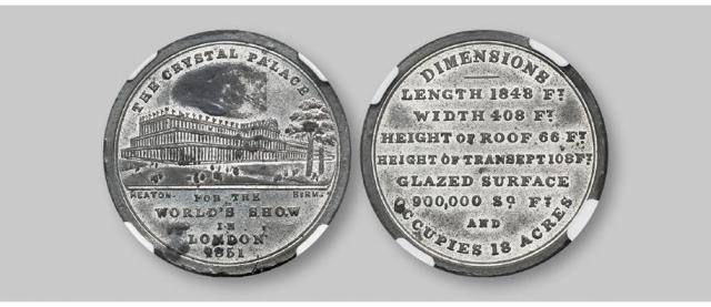 1851年英国伯明翰喜敦造币厂广告章/NGC MS61