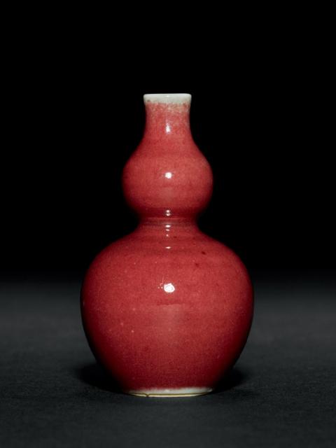 清康熙 霁红釉小葫芦瓶