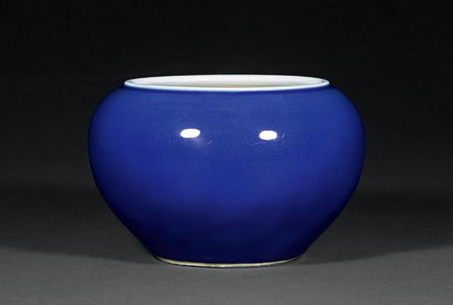 清乾隆 霁蓝釉钵