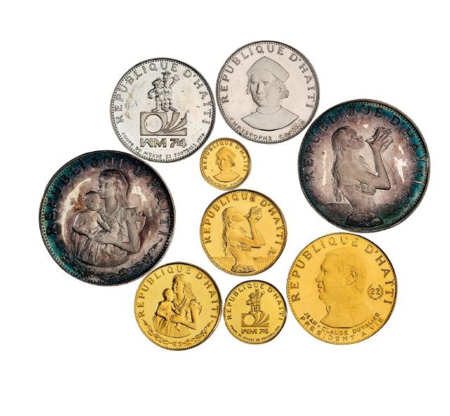 1973年海地纪念币九枚套装