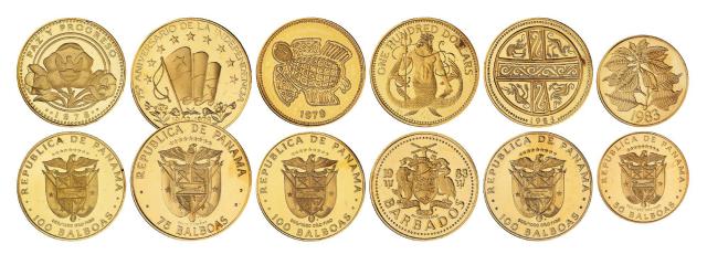 1978-1983年巴拿马纪念金币六枚