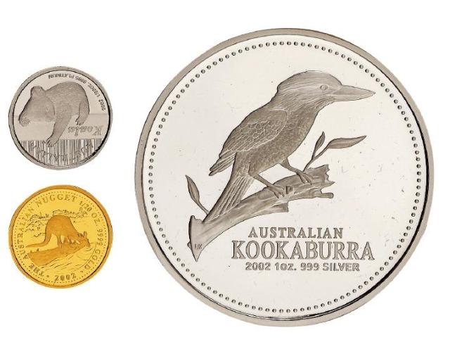 2002年澳大利亚纪念币三枚套装