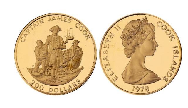 1978年库克群岛发行英国航海家詹姆斯·库克船长登陆夏威夷群岛二百周年纪念邮币封套装