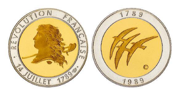 1989年法国大革命二百周年纪念银圈金币